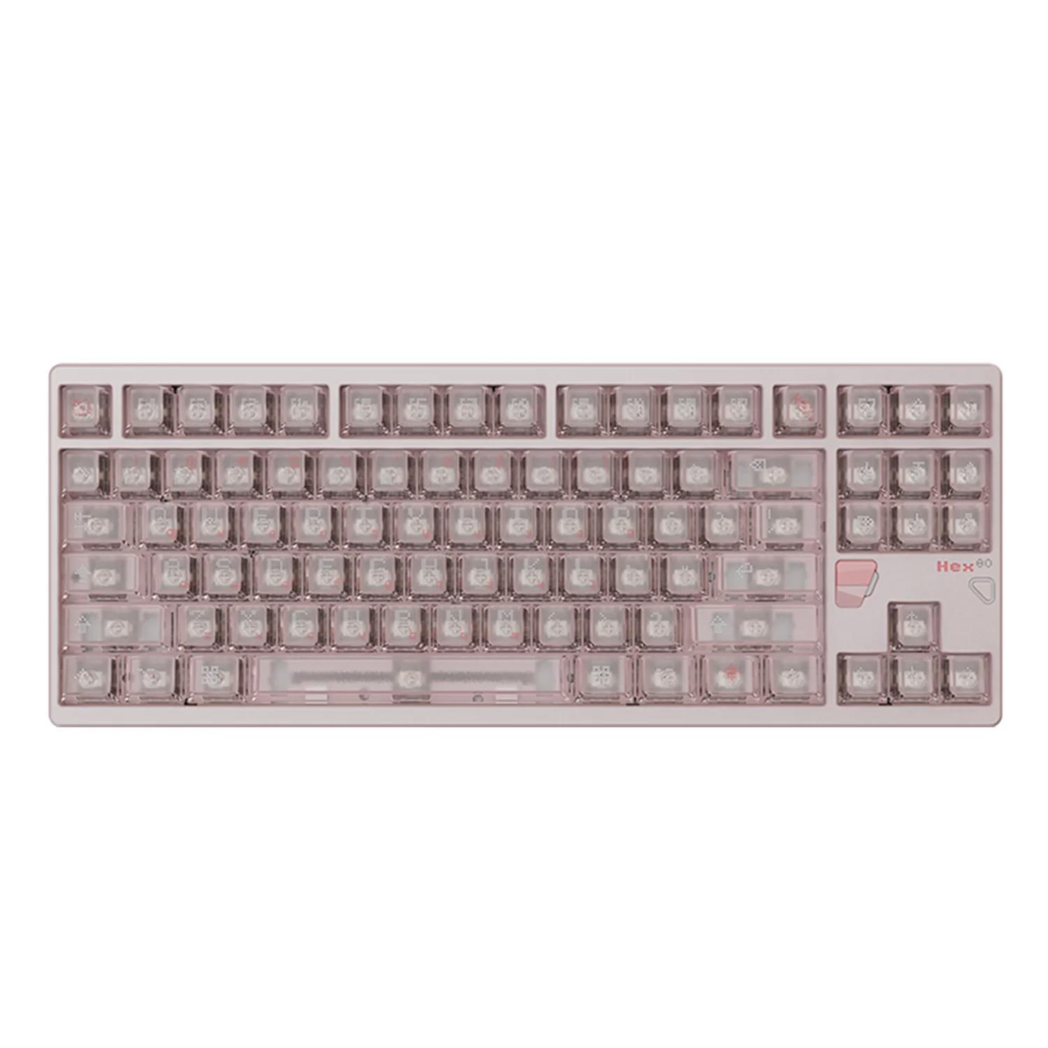 A large main feature product image of Qwertykeys QK & ATK HEX80 8K HE Wired Magnetic Custom Keyboard - Spray-coated Babypink