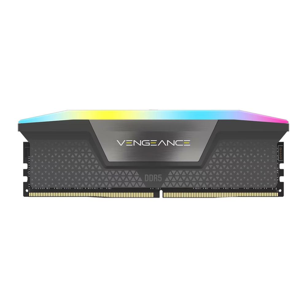 A large main feature product image of Corsair Vengeance RGB 16GB Kit (2x8GB) XMP/EXPO DDR5-5200 C40 (Grey)