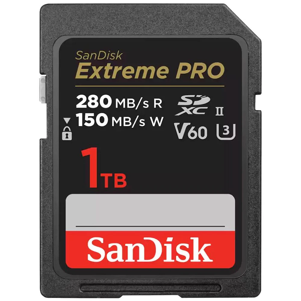 SanDisk Extreme PRO SDXC U3 V60 UHS-II SD Card - 1TB