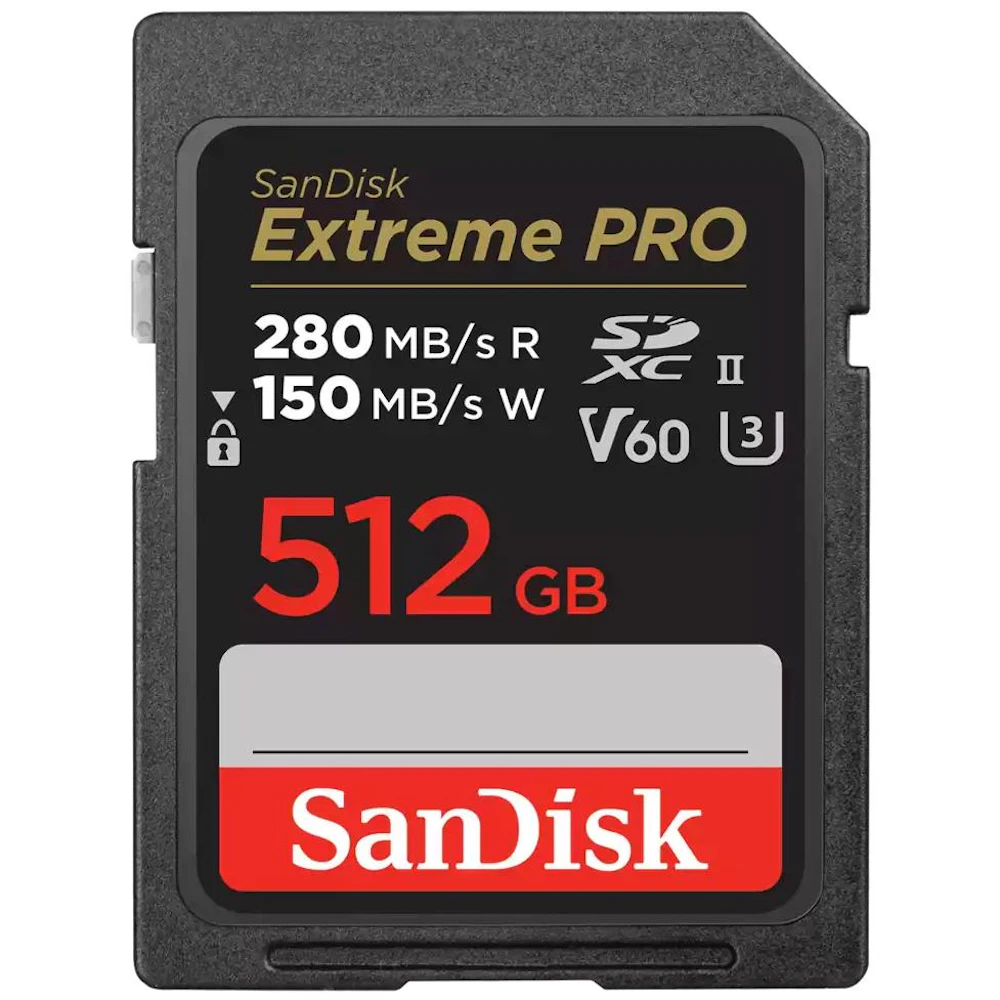 SanDisk Extreme PRO SDXC U3 V60 UHS-II SD Card - 512GB
