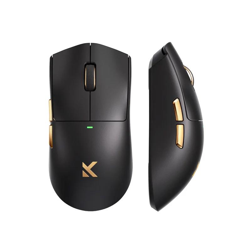 A large main feature product image of MCHOSE K7 Ultra 8K Lightweight Wireless Gaming Mouse with Charging Dock and Carry Case - Black Gold