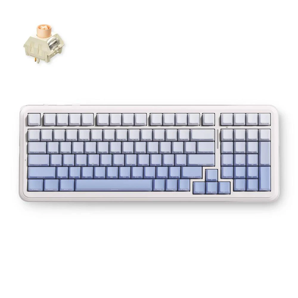 A large main feature product image of MCHOSE K99 V3 8K Hot-Swap RGB Wireless Mechanical Keyboard with Knob - Glacier Gradient (Icy Creamsicle Switch)