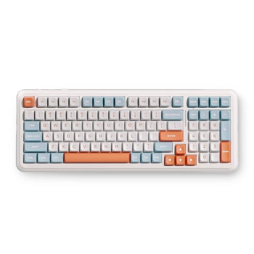 A large main feature product image of MCHOSE K99 V3 8K Hot-Swap RGB Wireless Mechanical Keyboard with Knob - Horizon Orange (Icy Creamsicle Switch)