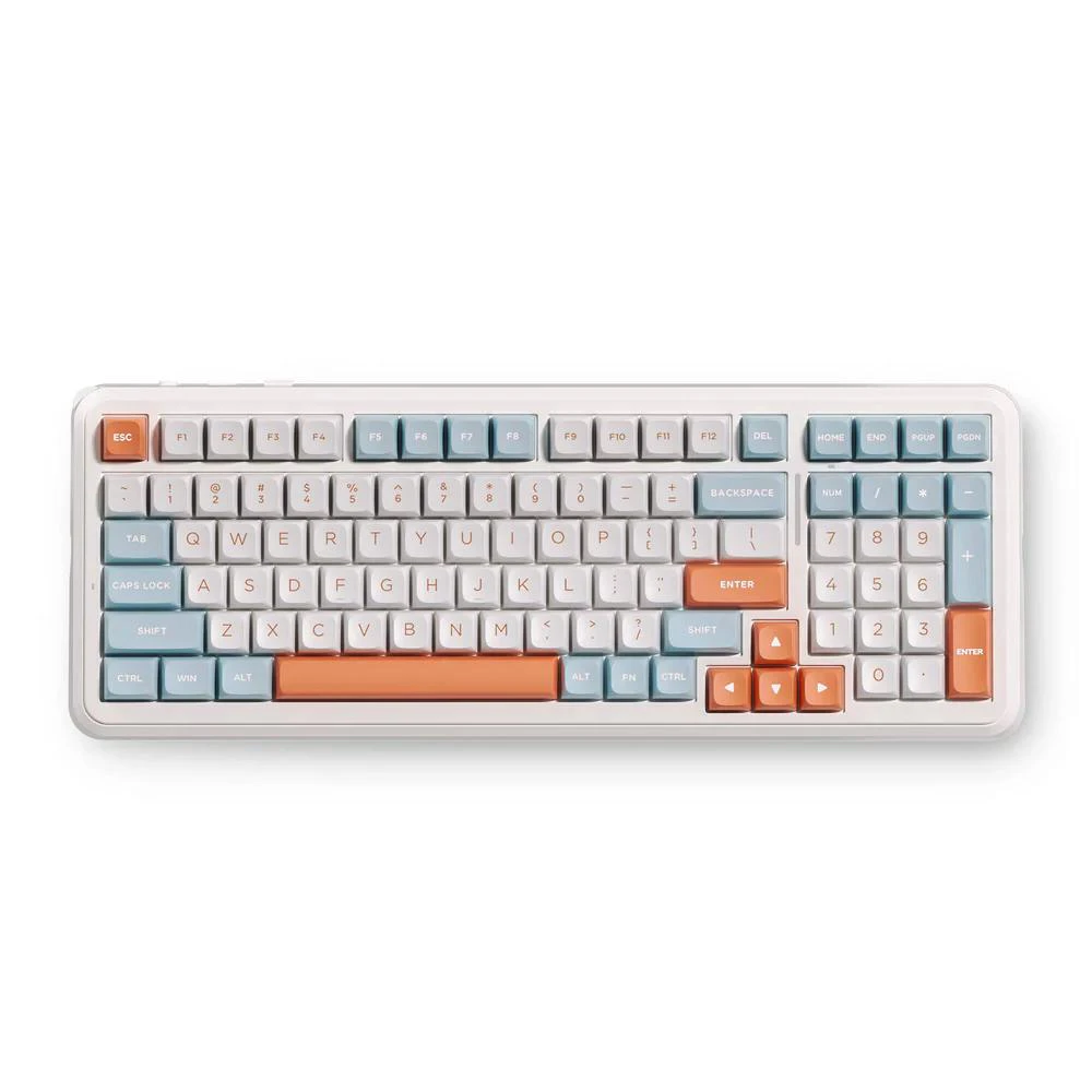 A large main feature product image of MCHOSE K99 V3 8K Hot-Swap RGB Wireless Mechanical Keyboard with Knob - Horizon Orange (Icy Creamsicle Switch)
