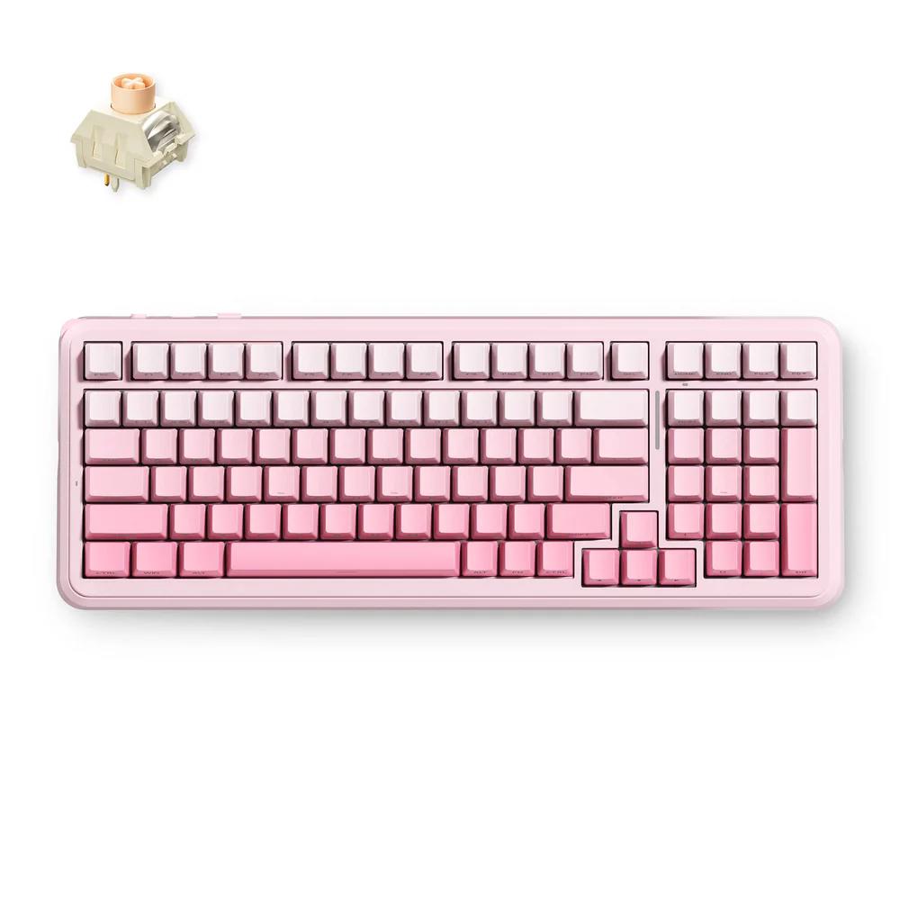 A large main feature product image of MCHOSE K99 V3 8K Hot-Swap RGB Wireless Mechanical Keyboard with Knob - Pink Gradient (Icy Creamsicle Switch)