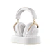 A product image of MCHOSE V9 Turbo+ Wireless RGB Gaming Headset with Magnetic Charging Station - White Gold