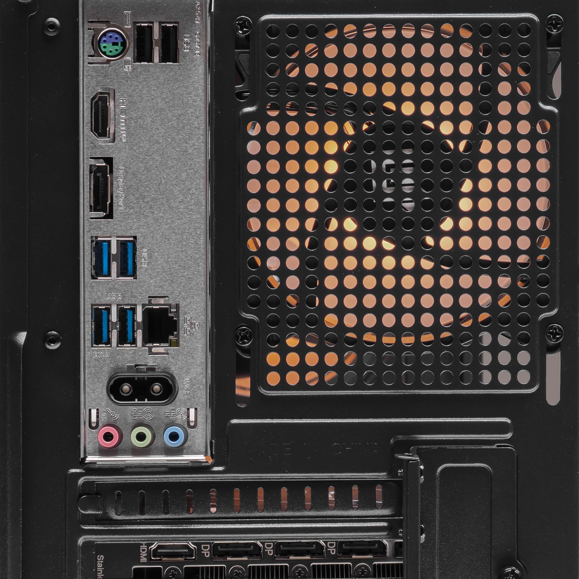 A large main feature product image of PLE Amber RTX 5050 Prebuilt Ready To Go Gaming PC
