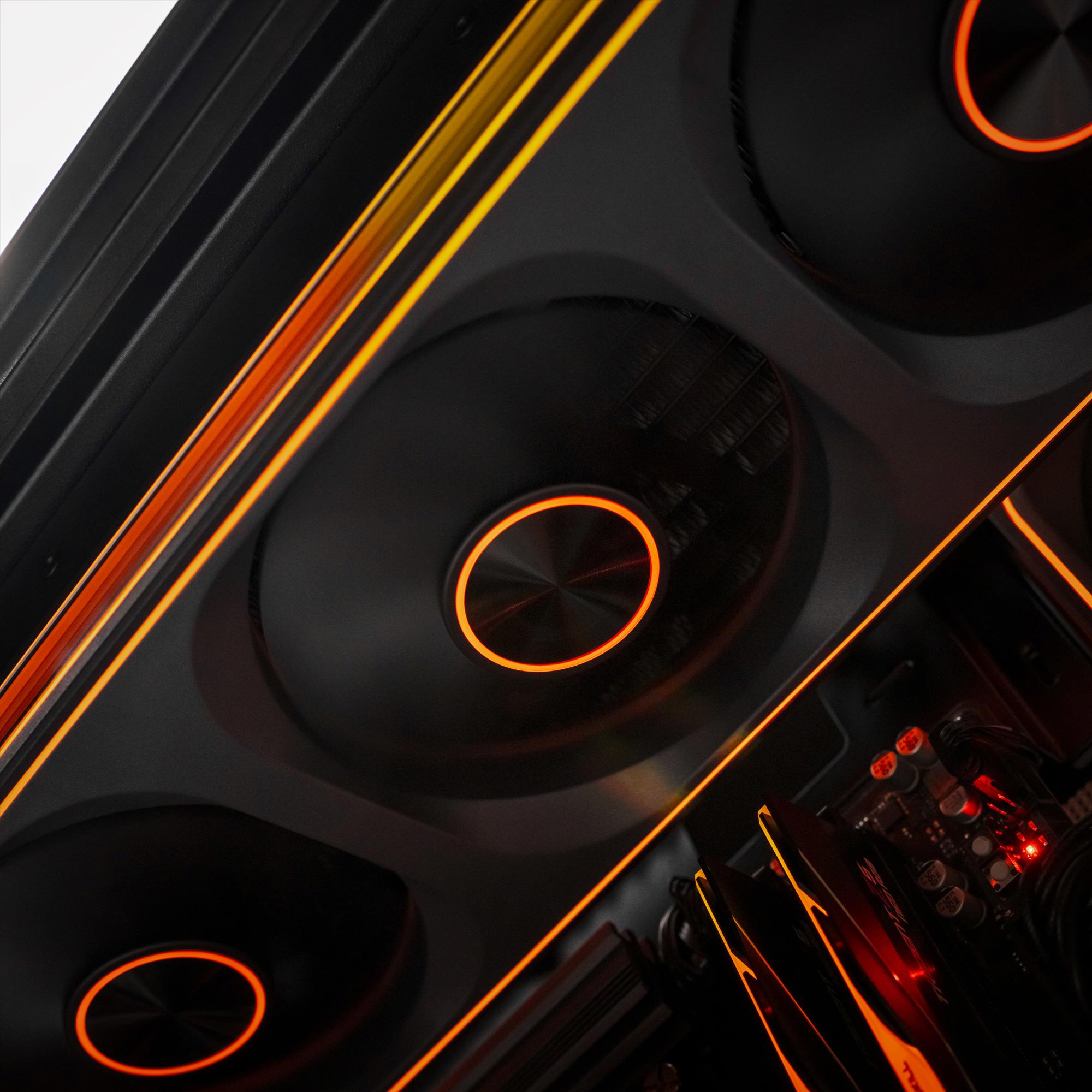A large main feature product image of PLE Blitz RTX 5070 TI Prebuilt Ready To Go Gaming PC