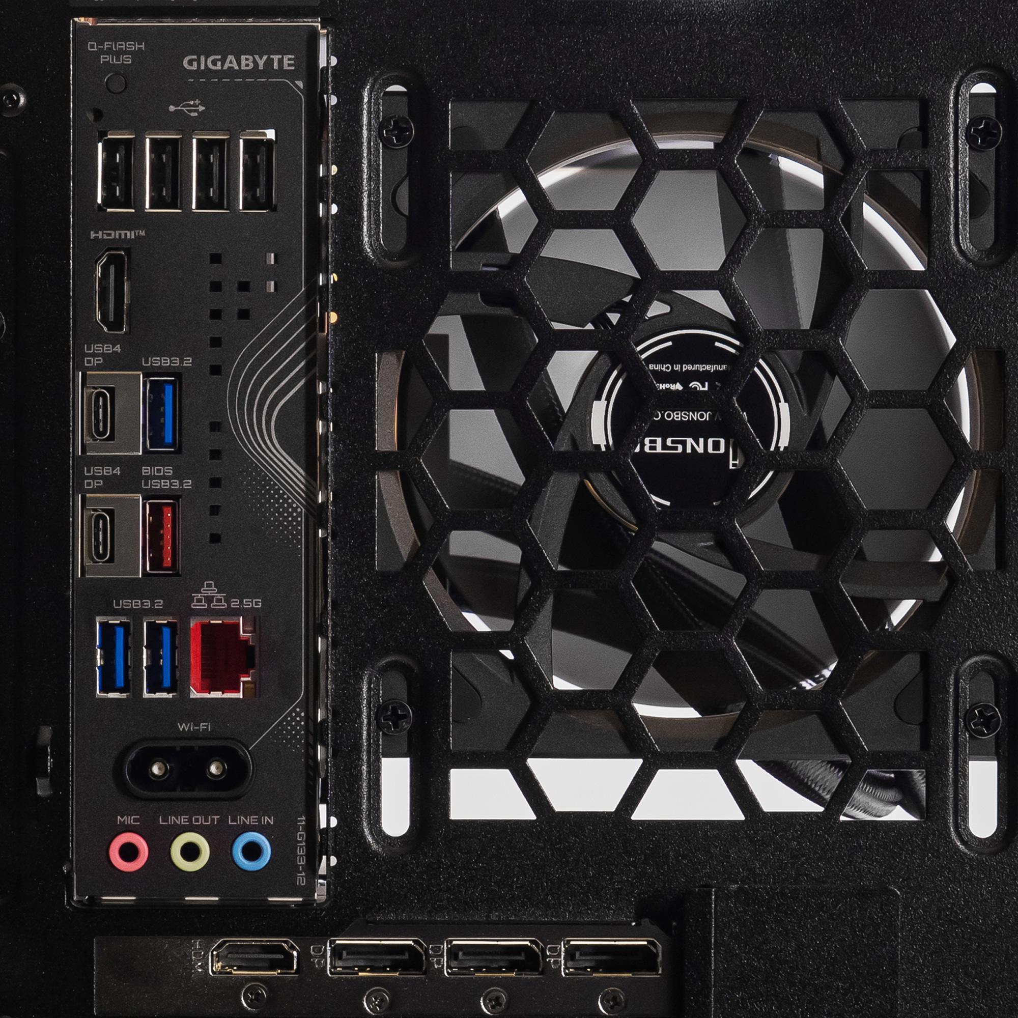 A large main feature product image of PLE Blitz RTX 5070 TI Prebuilt Ready To Go Gaming PC