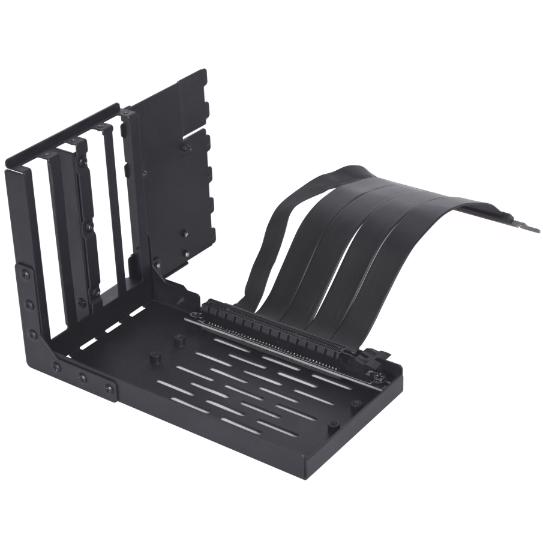 A large main feature product image of EX-DEMO Lian Li Universal 4-Slot Vertical GPU Kit with PCIe 4.0 Riser (Black)