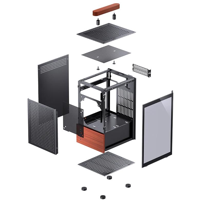 A large main feature product image of EX-DEMO Jonsbo T6 SFF 13.6L Mini-ITX Case (Black)