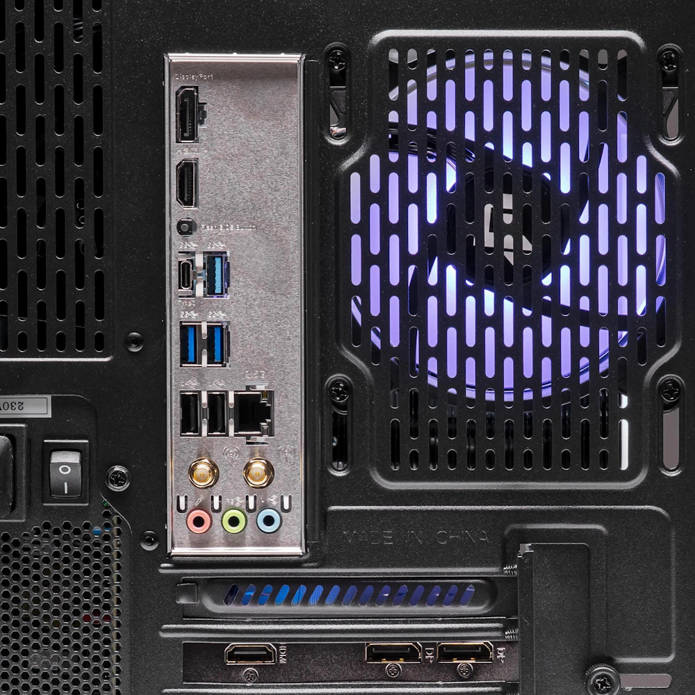 A large main feature product image of PLE Orbit RX 9060 XT Prebuilt Ready To Go Gaming PC