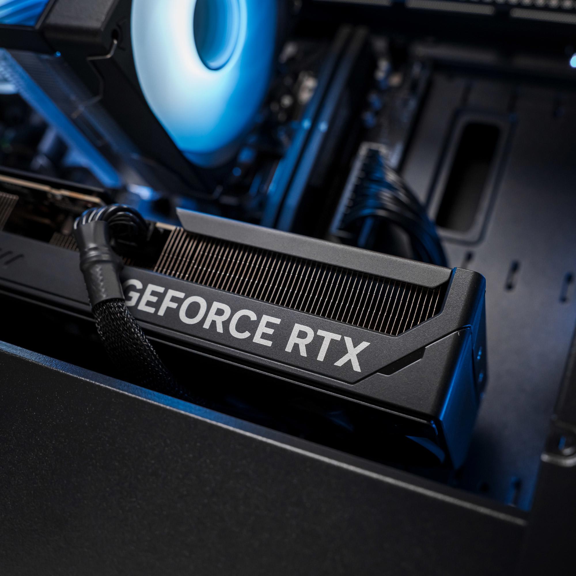 A large main feature product image of EX-DEMO PLE Anchor RTX 5070 Ti Prebuilt Ready To Go Gaming PC