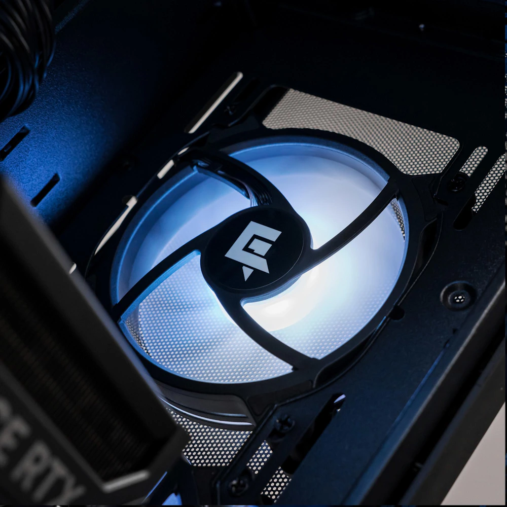 A large main feature product image of EX-DEMO PLE Anchor RTX 5070 Ti Prebuilt Ready To Go Gaming PC