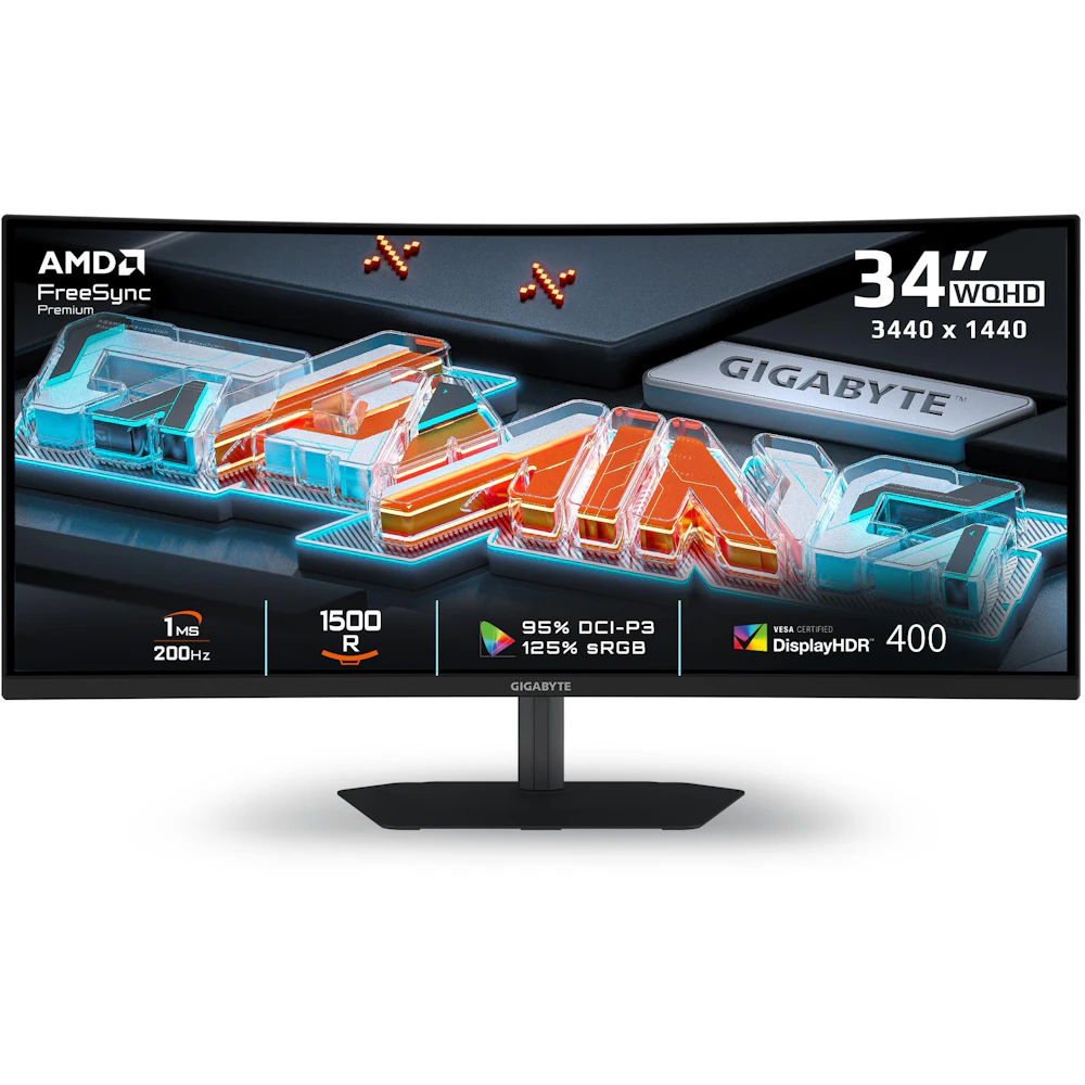 Gigabyte G34WQC2 - 34" Curved 1440p Ultrawide 200Hz VA Gaming Monitor