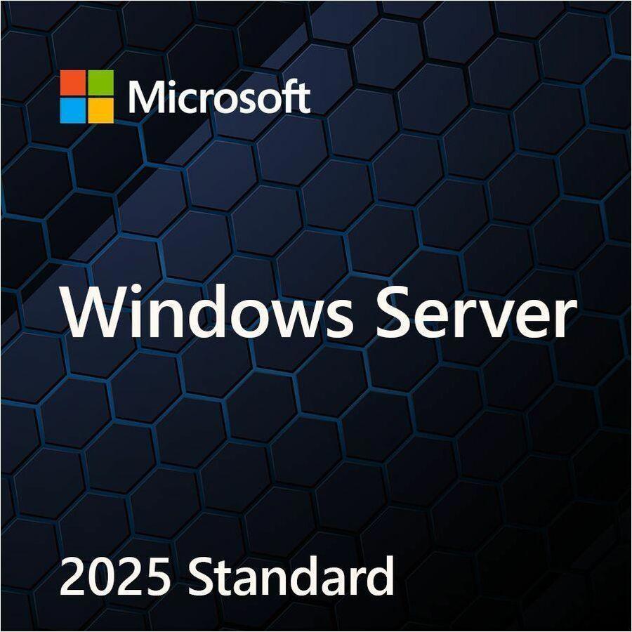 A large main feature product image of Microsoft Windows Server Standard 2025 English 1pk DSP OEI