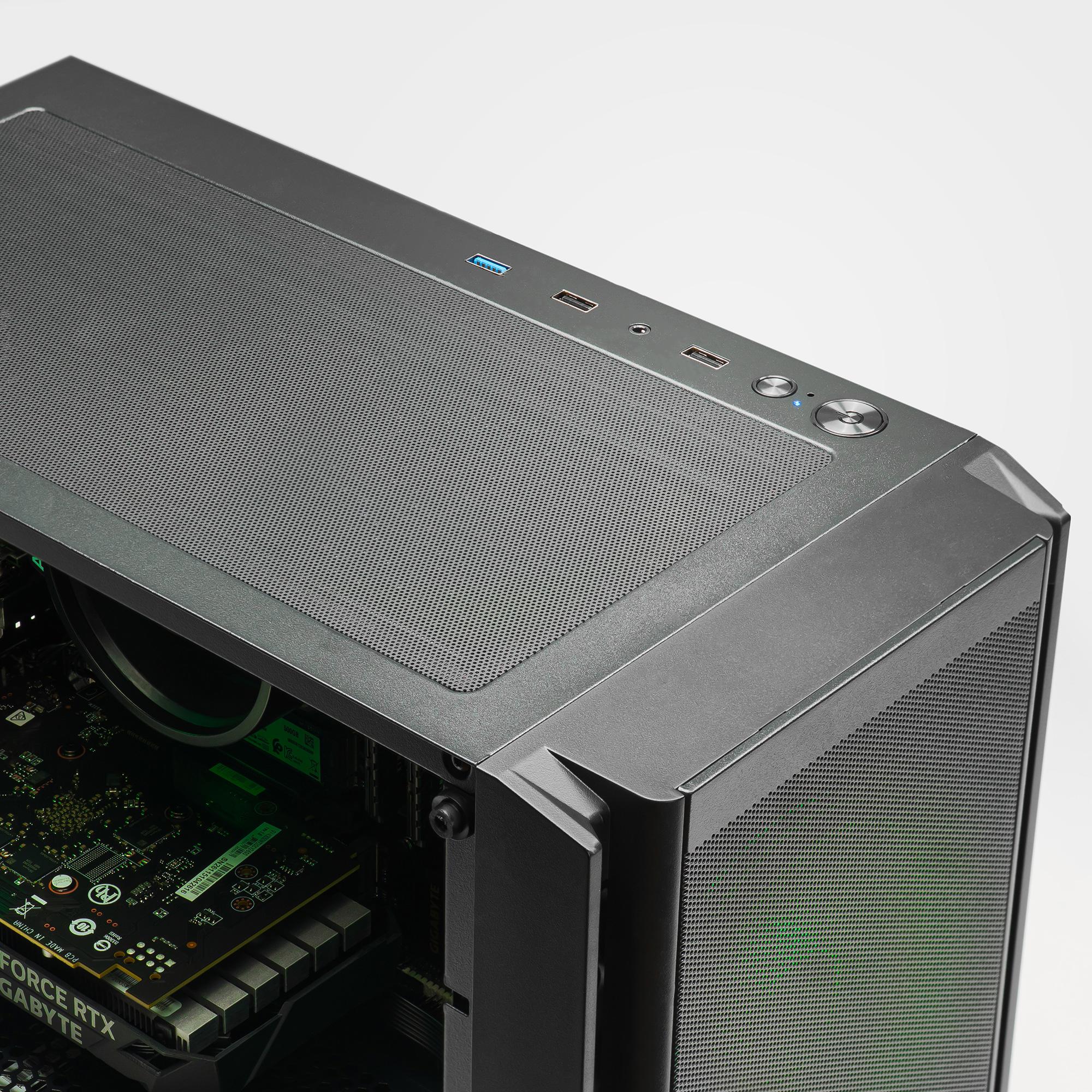 A large main feature product image of PLE Helix RTX 3050 Prebuilt Ready To Go Gaming PC