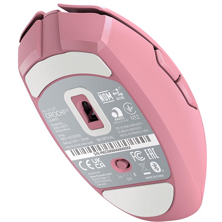 A large main feature product image of EX-DEMO Razer Orochi V2 - Wireless Gaming Mouse (Quartz Pink)