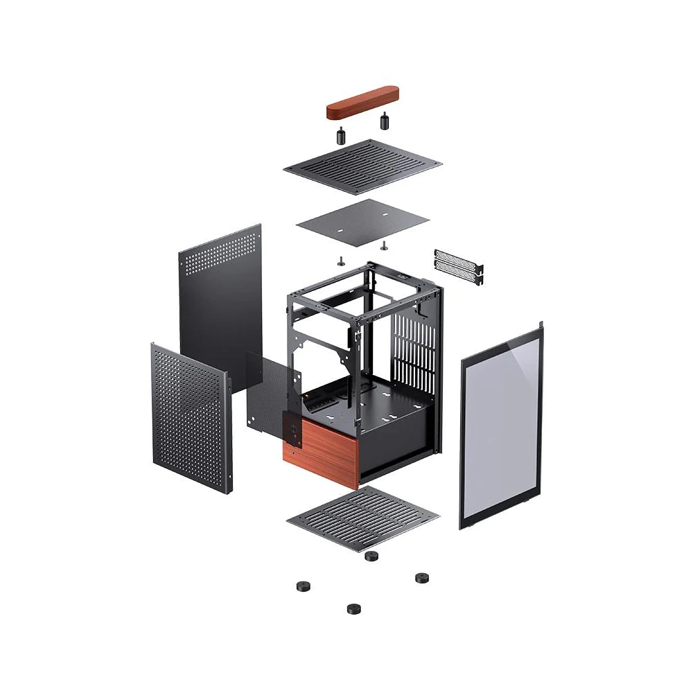 A large main feature product image of EX-DEMO Jonsbo T6 SFF 13.6L Mini-ITX Case (Black)