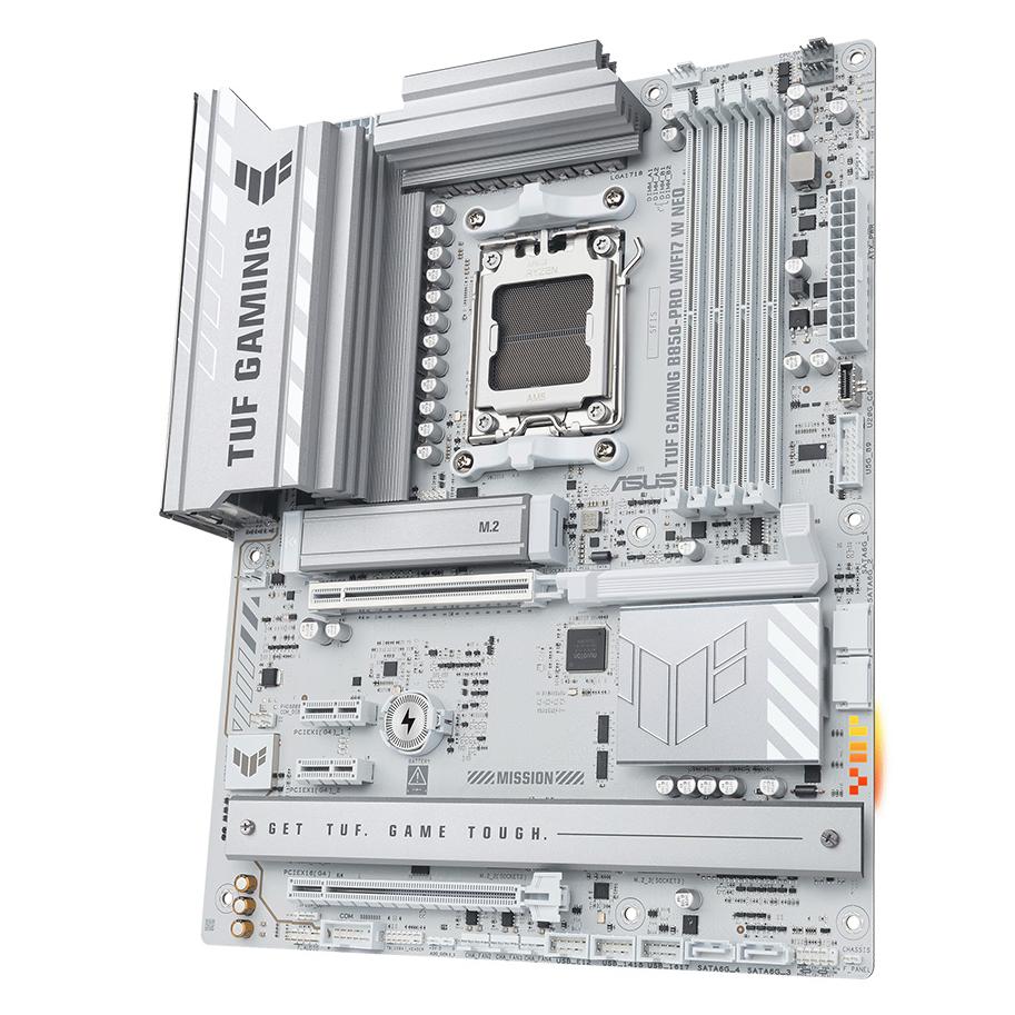 A large main feature product image of ASUS TUF Gaming B850 Pro WiFi7 W Neo AM5 ATX Desktop Motherboard