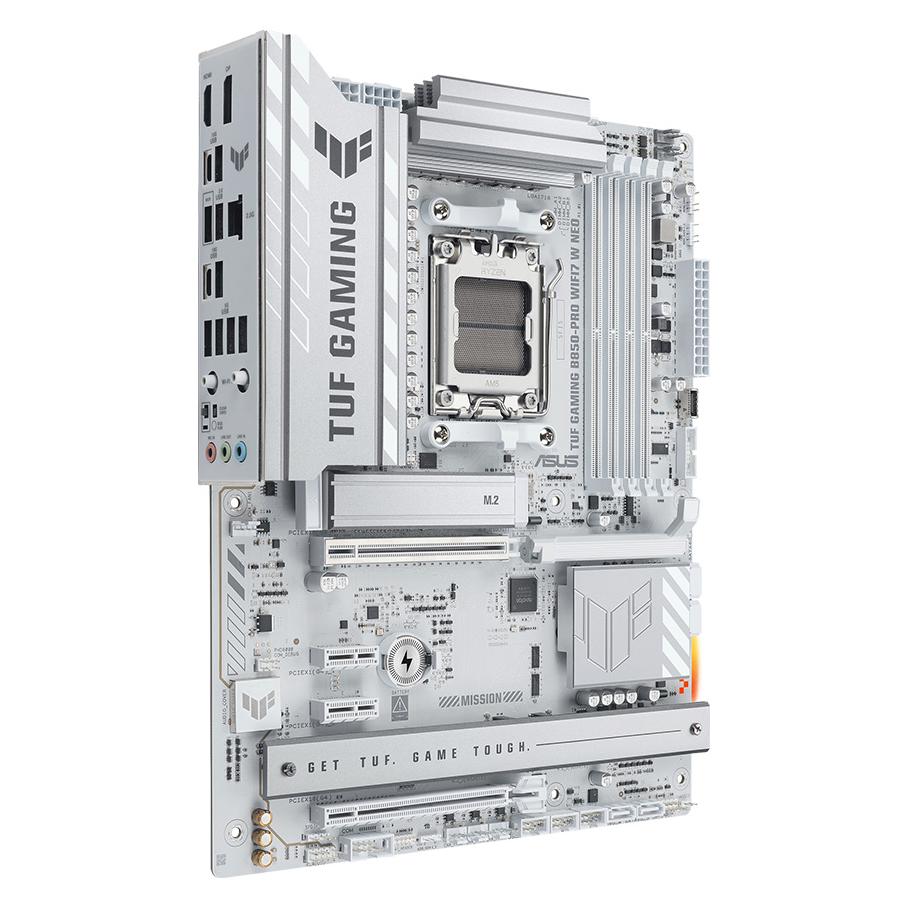 A large main feature product image of ASUS TUF Gaming B850 Pro WiFi7 W Neo AM5 ATX Desktop Motherboard