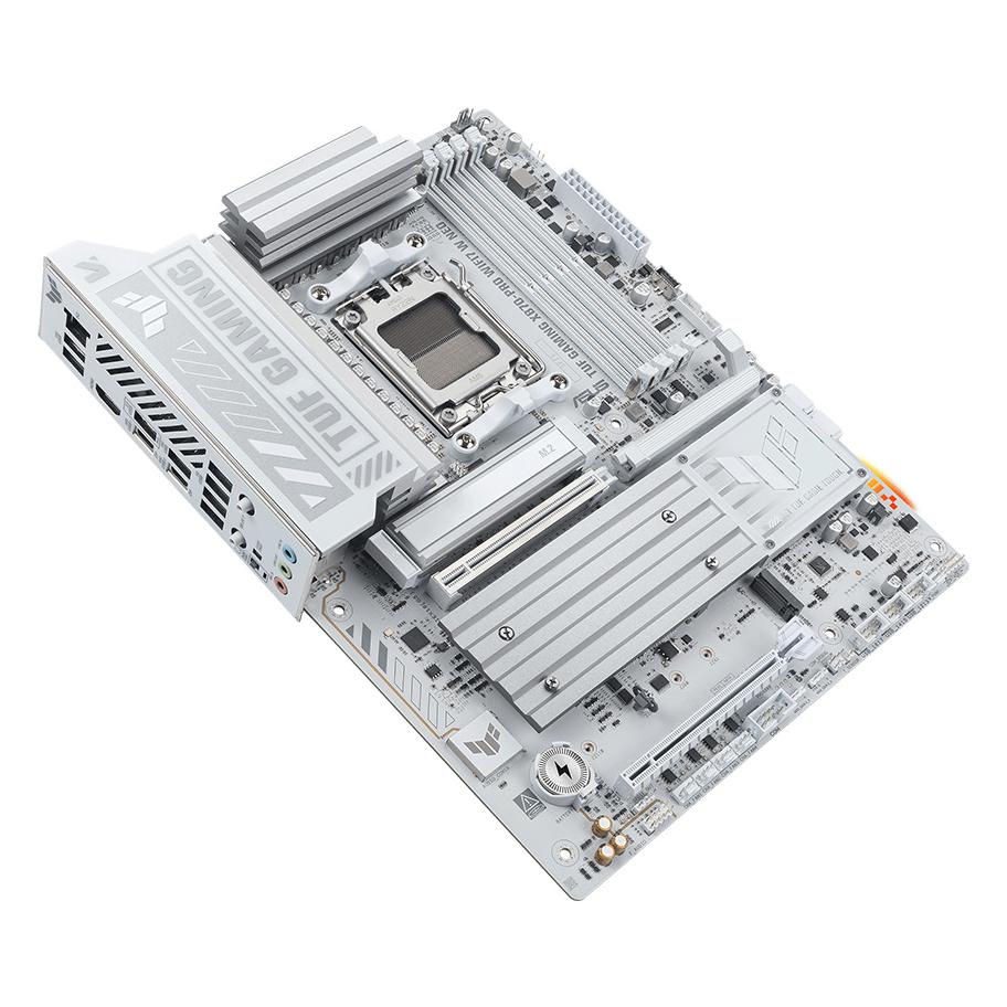A large main feature product image of ASUS TUF Gaming X870-PRO WiFi7 W Neo AM5 ATX Desktop Motherboard