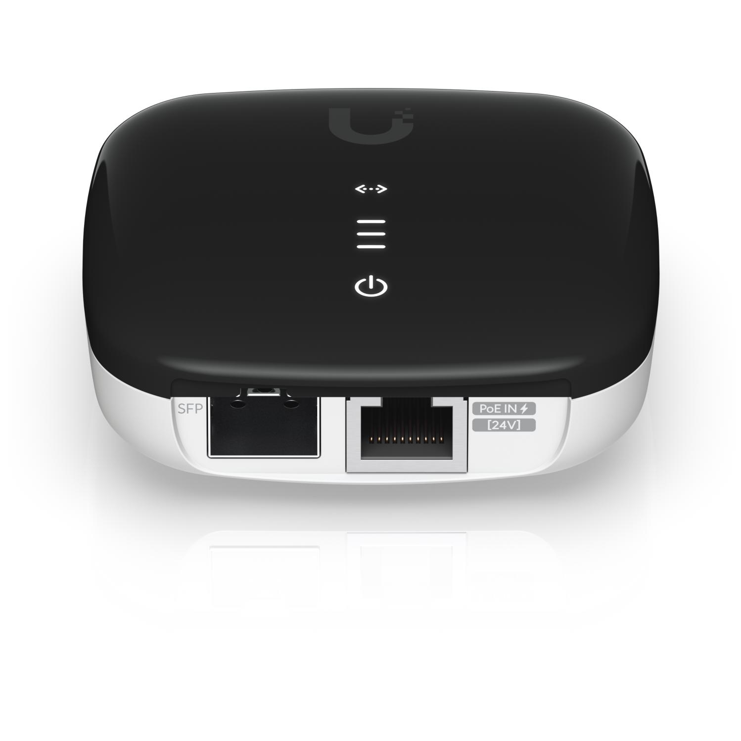 A large main feature product image of Ubiquiti UFiber Media Converter