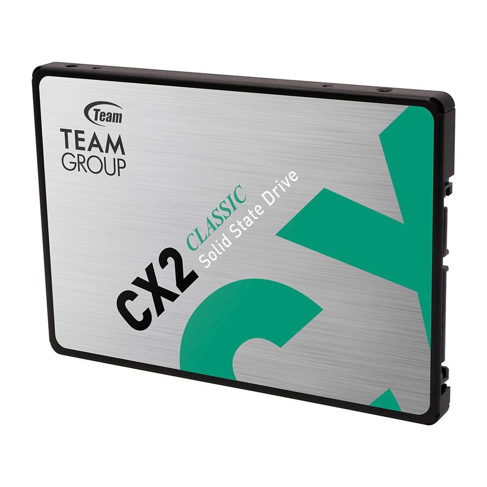 A large main feature product image of TeamGroup CX2 SATA 2.5" SSD - 512GB