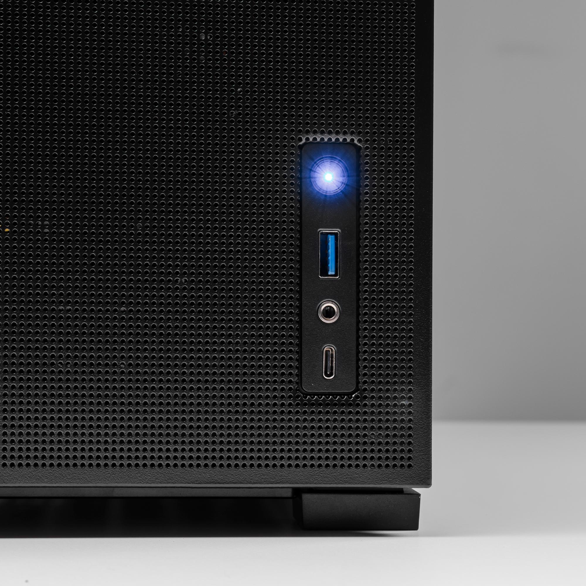 A large main feature product image of PLE Flare RTX 5080 Prebuilt Ready To Go Gaming PC