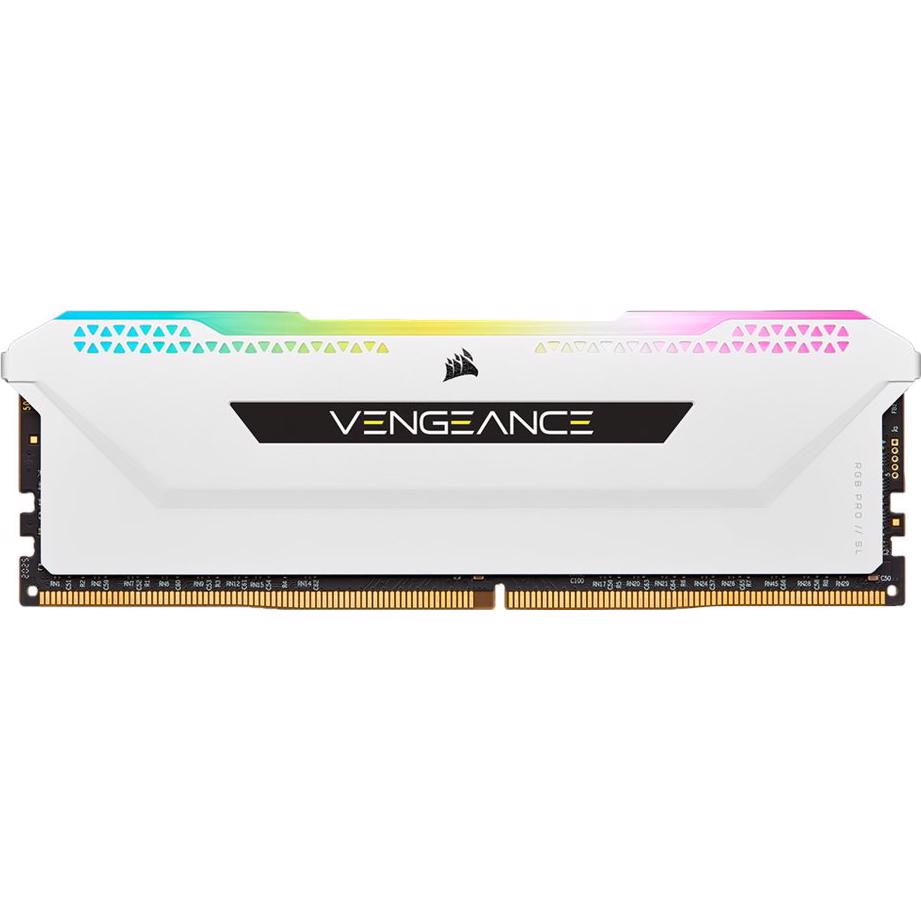 A large main feature product image of EX-DEMO Corsair Vengeance RGB Pro SL 16GB Kit (2x8GB) DDR4-3200 C16 (White)