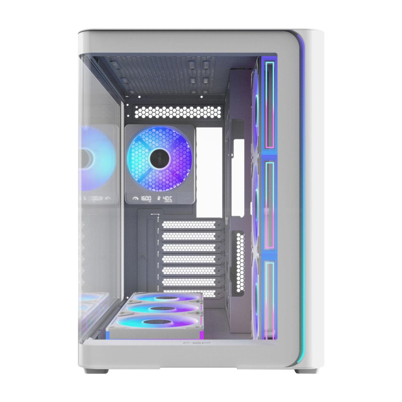 A large main feature product image of FSP M580 ZenFAN Edition - Mid Tower Dual-Chamber Case (White)