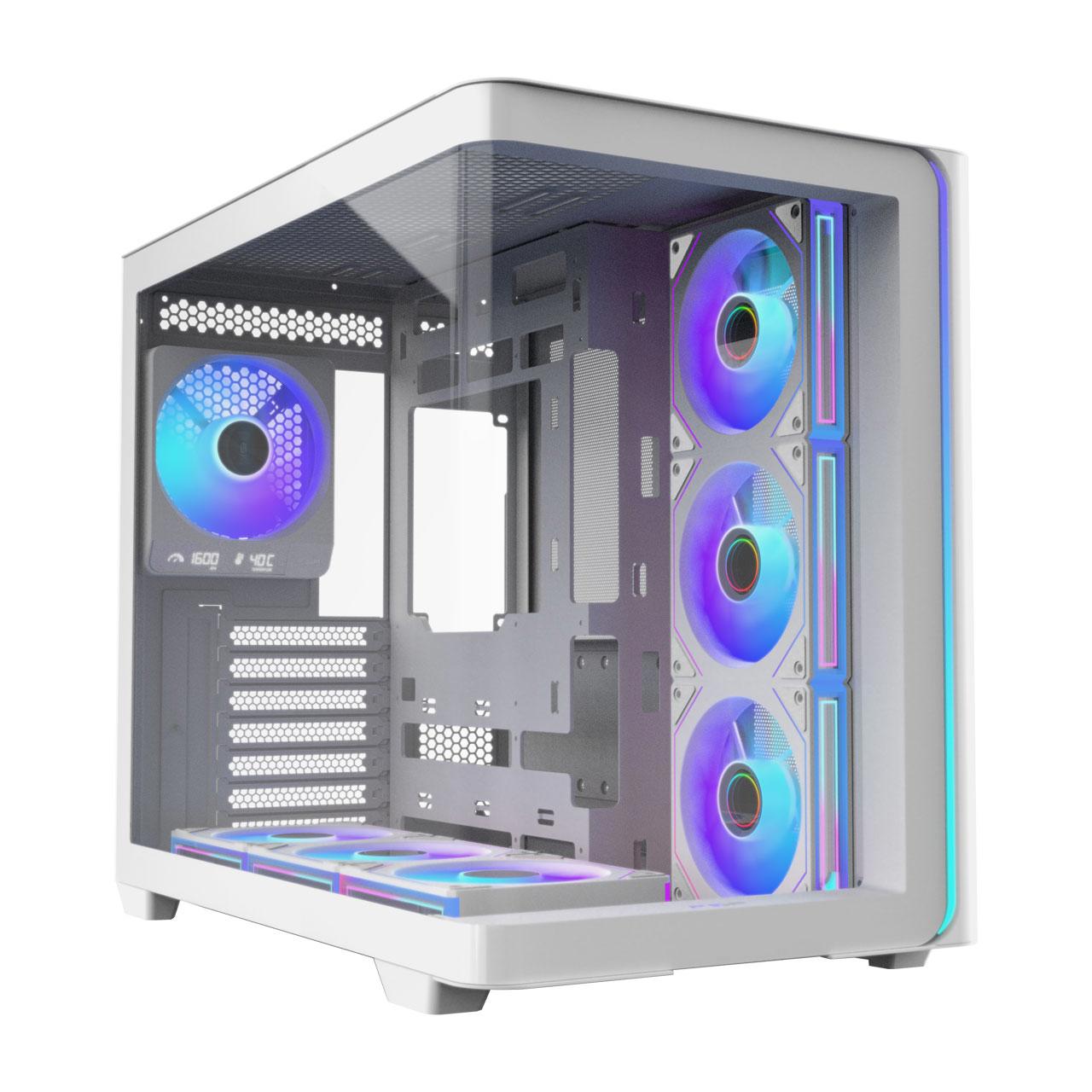 A large main feature product image of FSP M580 ZenFAN Edition - Mid Tower Dual-Chamber Case (White)