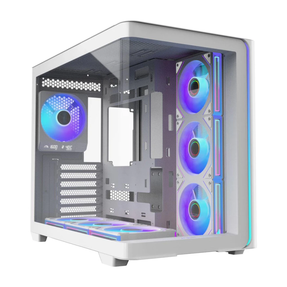 A large main feature product image of FSP M580 ZenFAN Edition - Mid Tower Dual-Chamber Case (White)