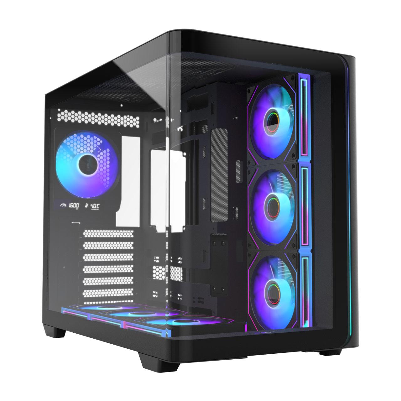A large main feature product image of FSP M580 ZenFAN Edition - Mid Tower Dual-Chamber Case (Black)