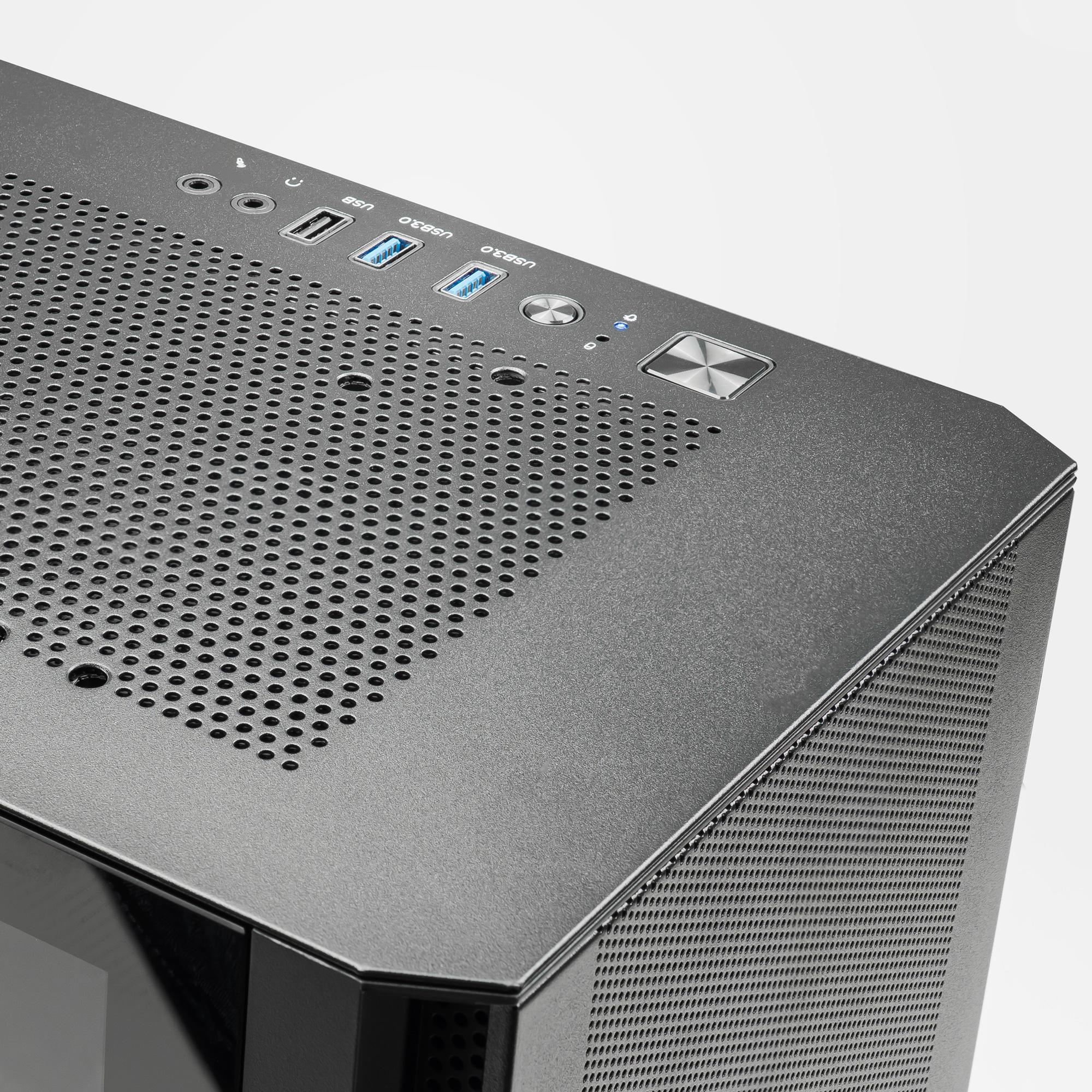A large main feature product image of PLE Fusion RX 9060 XT Prebuilt Ready To Go Gaming PC