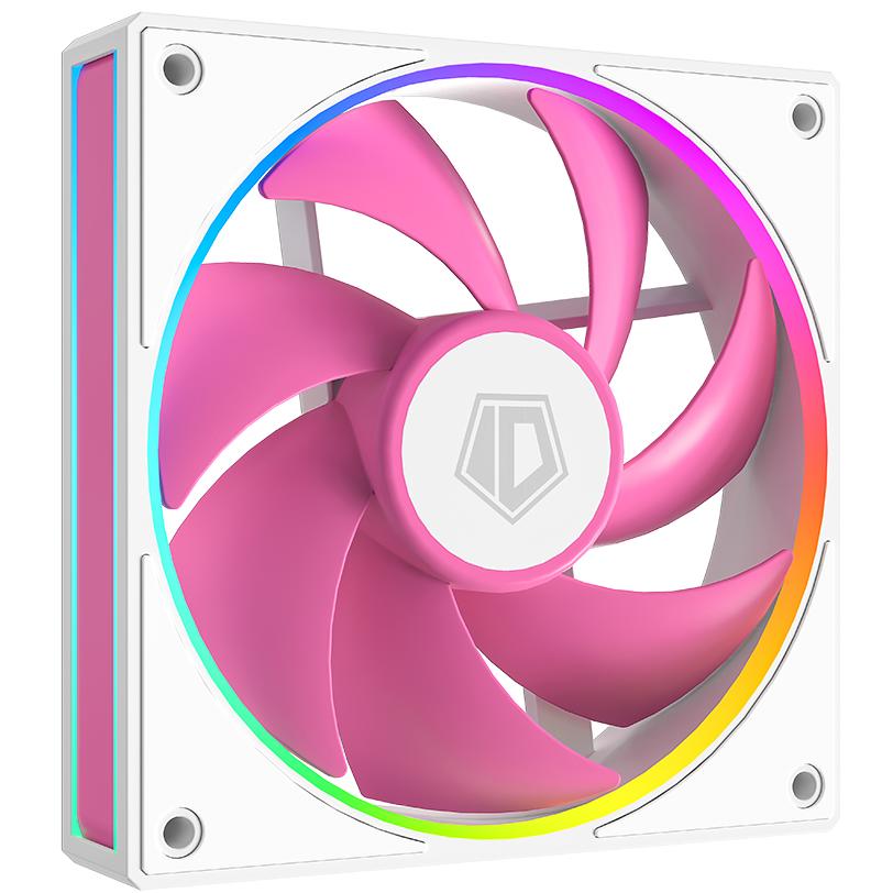 A large main feature product image of EX-DEMO ID-COOLING AF Series 120mm ARGB Performance PWM Fan (Pink/White)