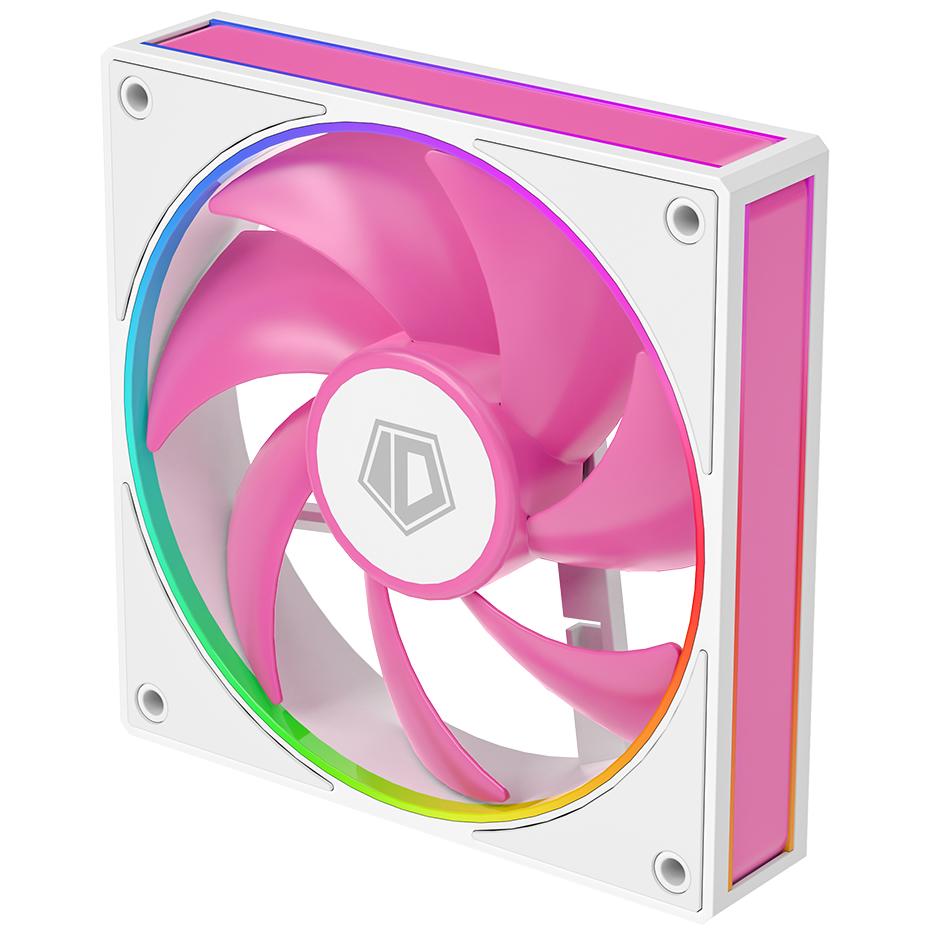 A large main feature product image of EX-DEMO ID-COOLING AF Series 120mm ARGB Performance PWM Fan (Pink/White)