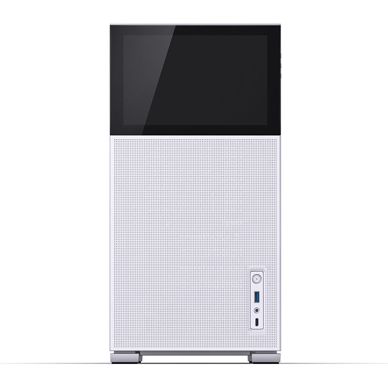 A large main feature product image of EX-DEMO Jonsbo D41 MESH 35.4L Compact ATX Case w/ LCD (White)