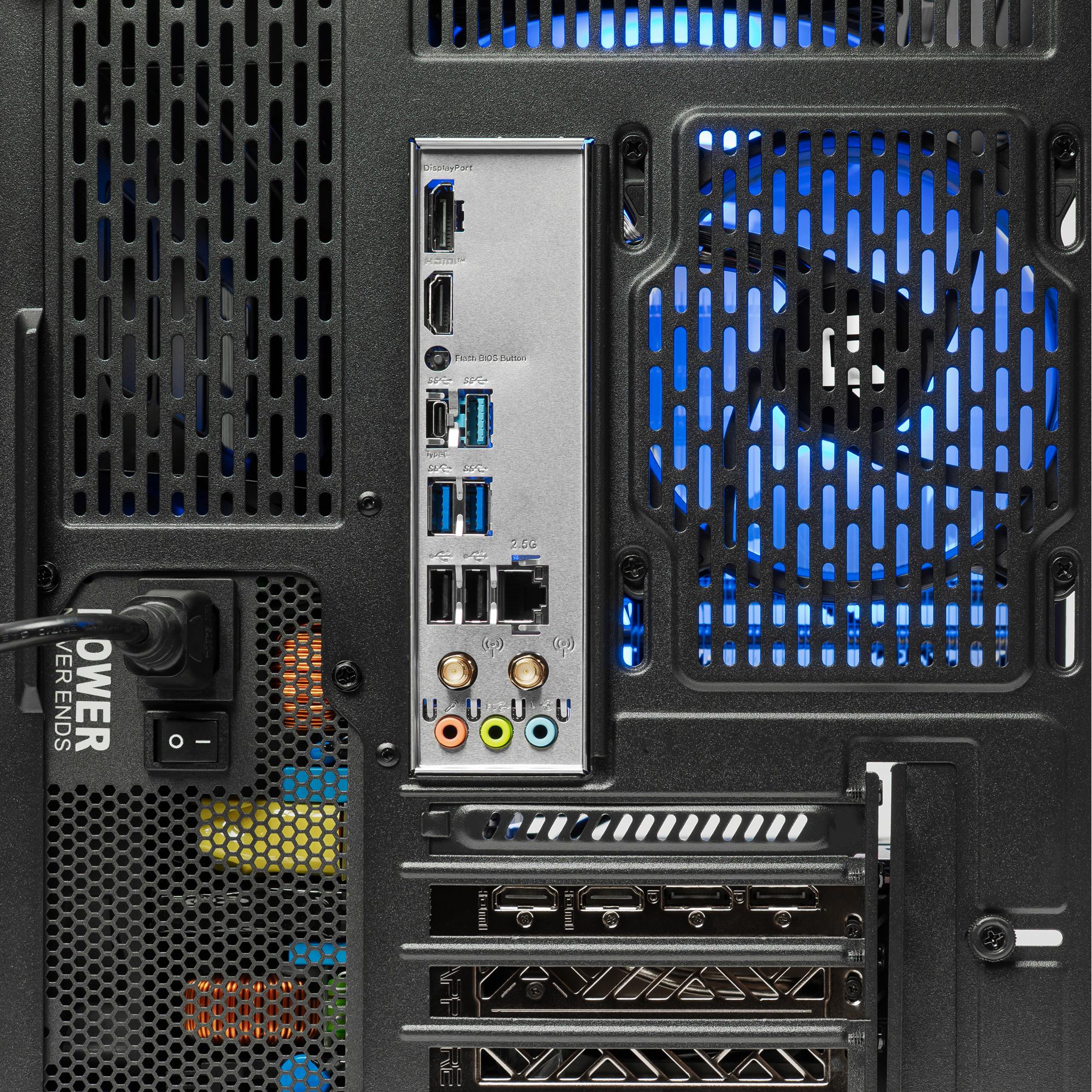 A large main feature product image of PLE Ghost RX 9070 XT Prebuilt Ready To Go Gaming PC