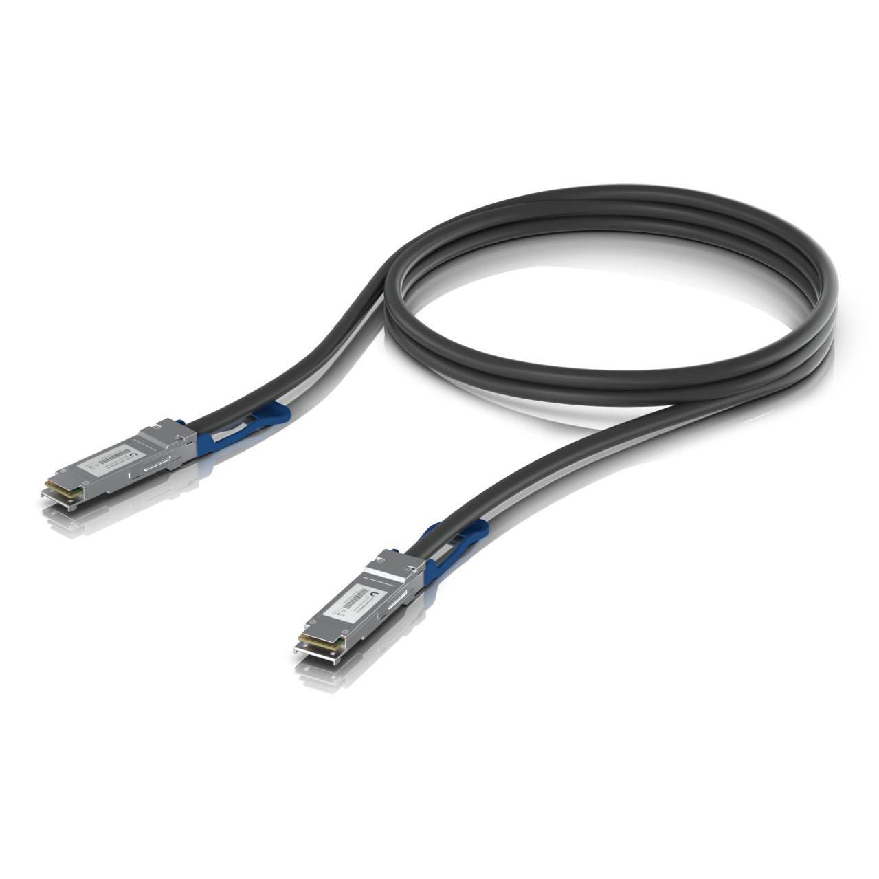 A large main feature product image of Ubiquiti UniFi QSFP28 100Gbps Direct Attach Cable 10-Pack (1m)
