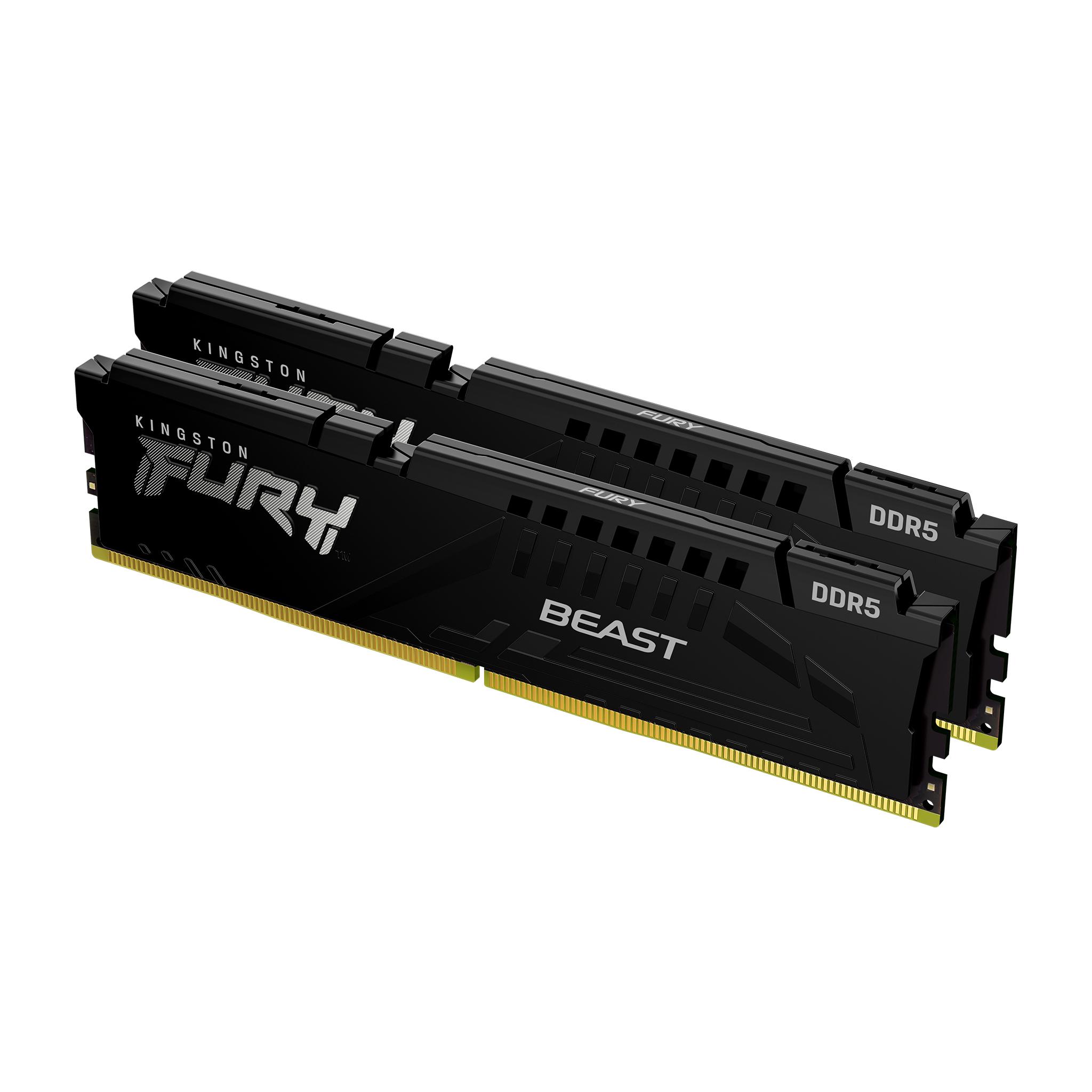 A large main feature product image of Kingston FURY Beast 128GB Kit (2x64GB) DDR5-5600 C36 ECC