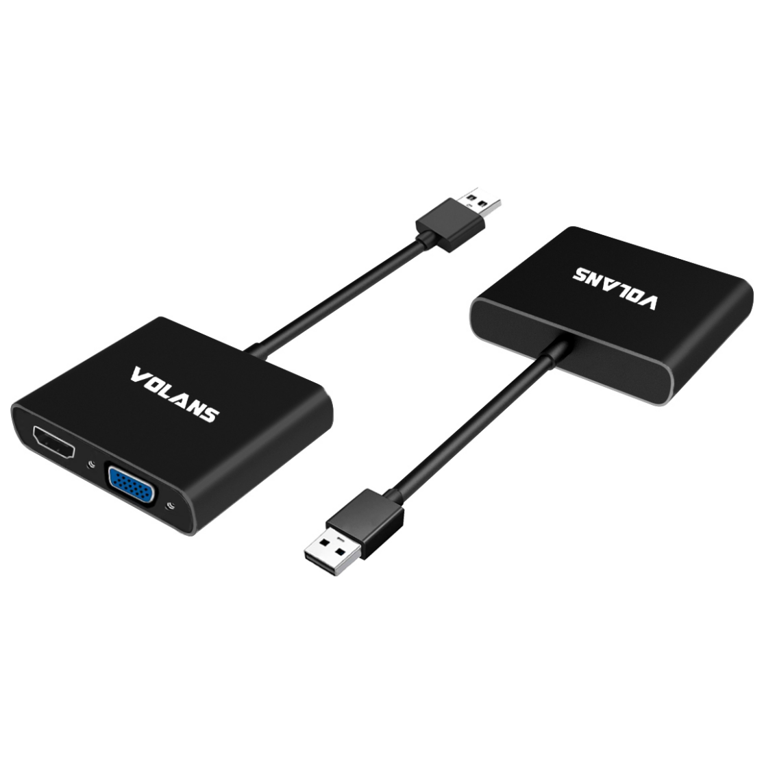 A large main feature product image of EX-DEMO Volans Aluminium USB3.0 to VGA/HDMI Display Converter
