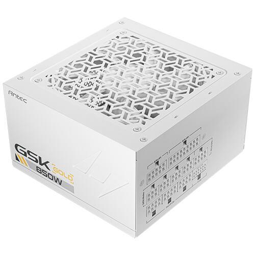 A large main feature product image of EX-DEMO Antec GSK850 V2 850W Gold PCIe 5.1 ATX 3.1 Modular PSU - White