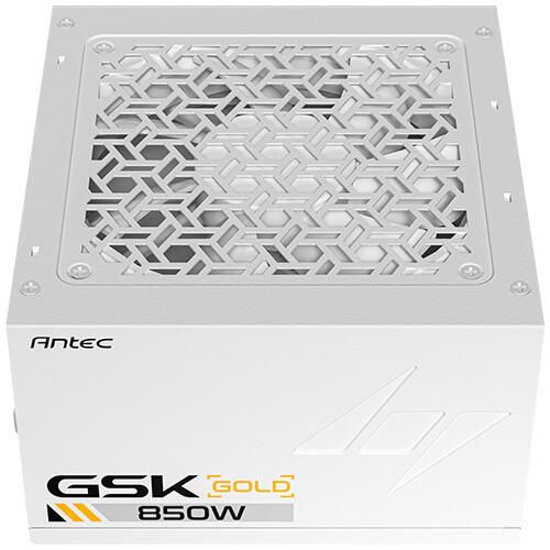 A large main feature product image of EX-DEMO Antec GSK850 V2 850W Gold PCIe 5.1 ATX 3.1 Modular PSU - White