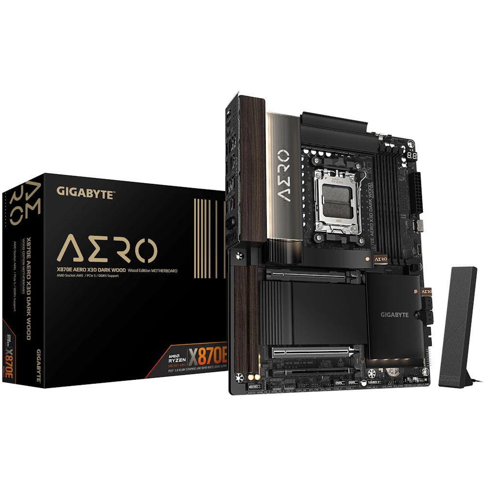 Gigabyte X870E Aero X3D Dark Wood AM5 ATX Desktop Motherboard