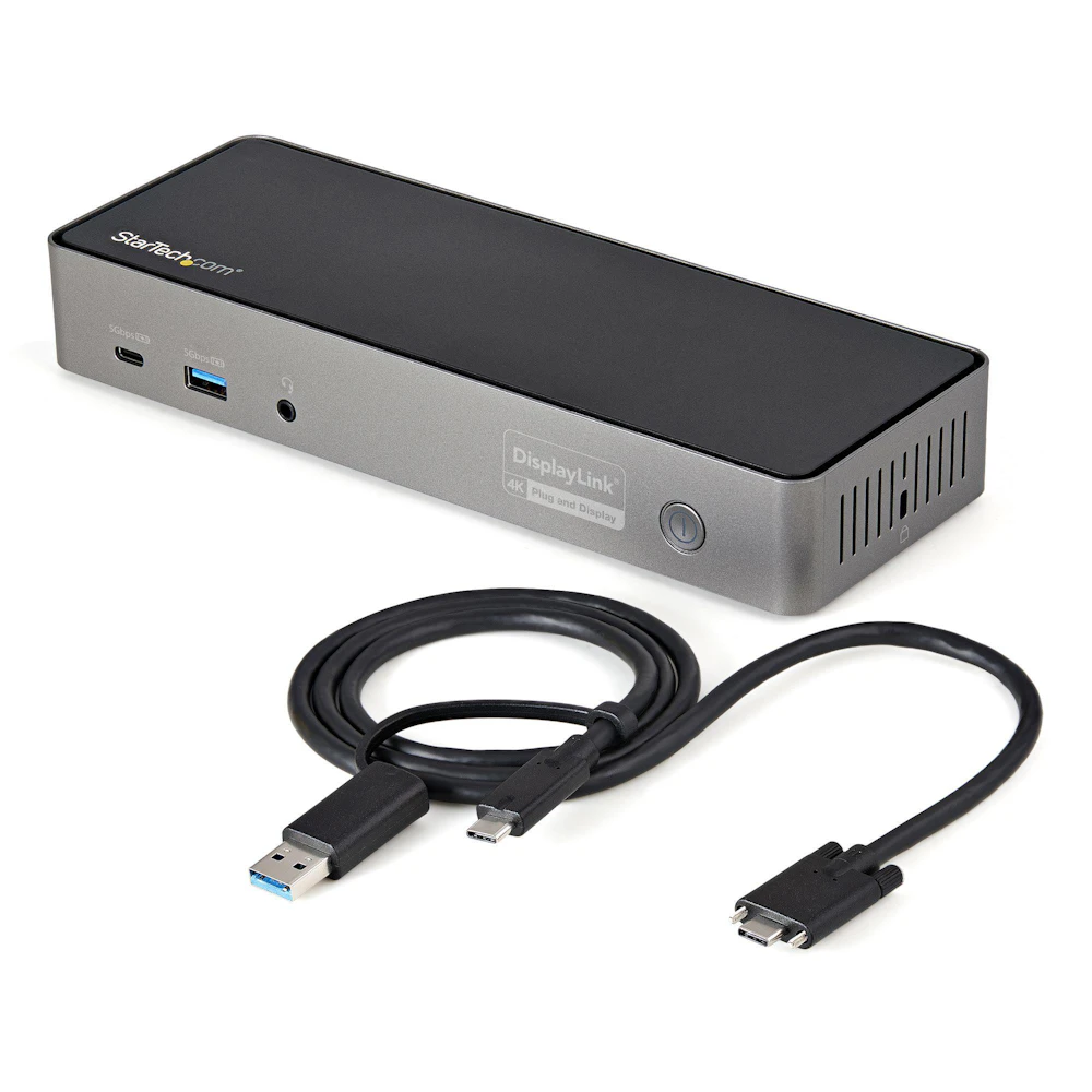 Startech USB Type-C & Type-A Dock - Hybrid Universal Triple Monitor Laptop Docking Station w/ DisplayPort & HDMI 4K 60Hz - 85W Power Delivery, 6x USB Hub, GbE, Audio - USB 3.1 Gen 2 10Gbps (DK31C3HDPD)