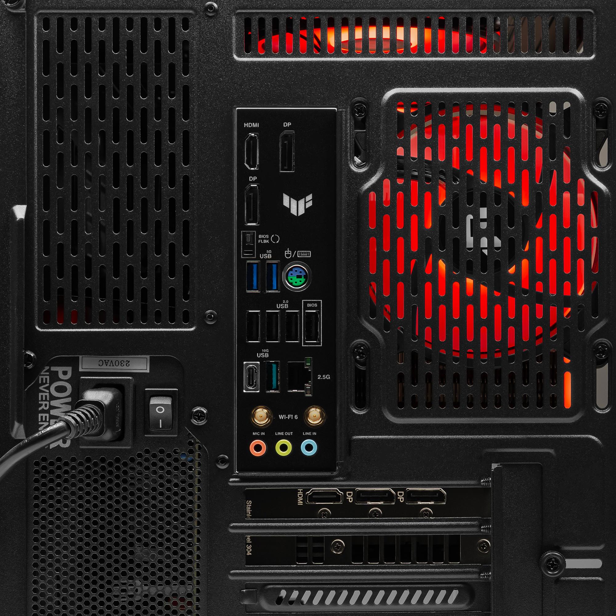 A large main feature product image of PLE Rogue RX 9060 XT Prebuilt Ready To Go Gaming PC