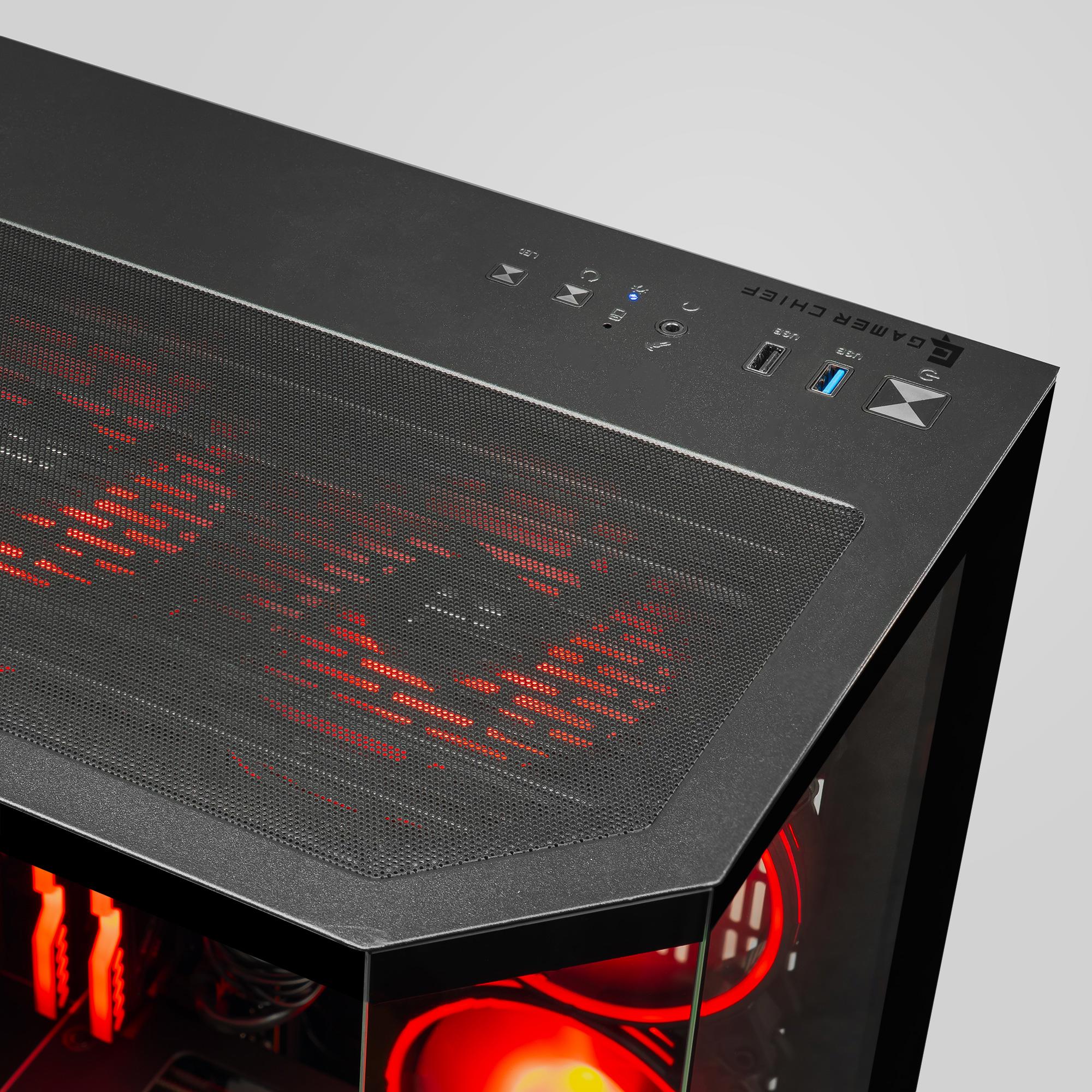 A large main feature product image of PLE Rogue RX 9060 XT Prebuilt Ready To Go Gaming PC