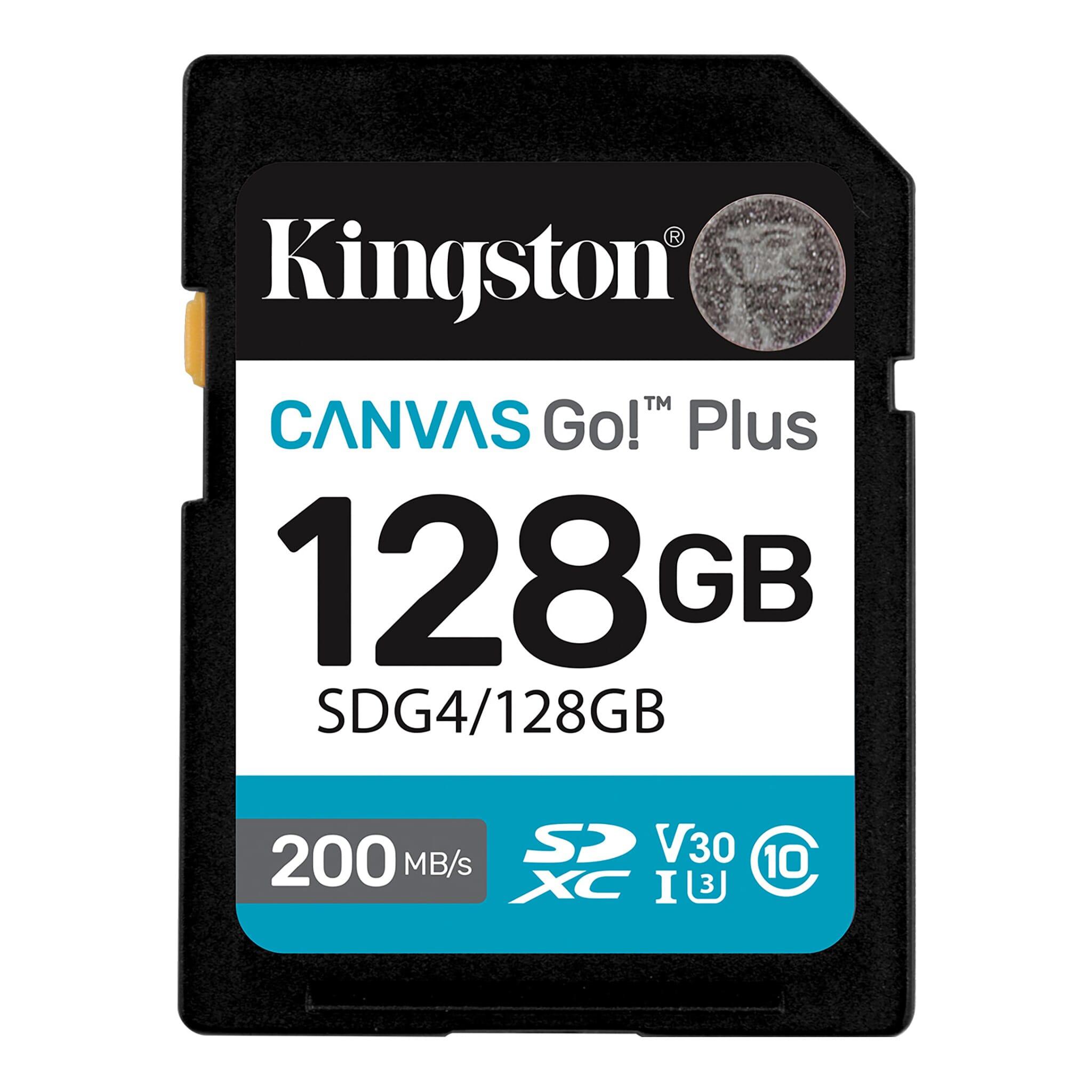 A large main feature product image of Kingston Canvas Go! Plus SDXC U3 V30 UHS-I SD Card - 128GB