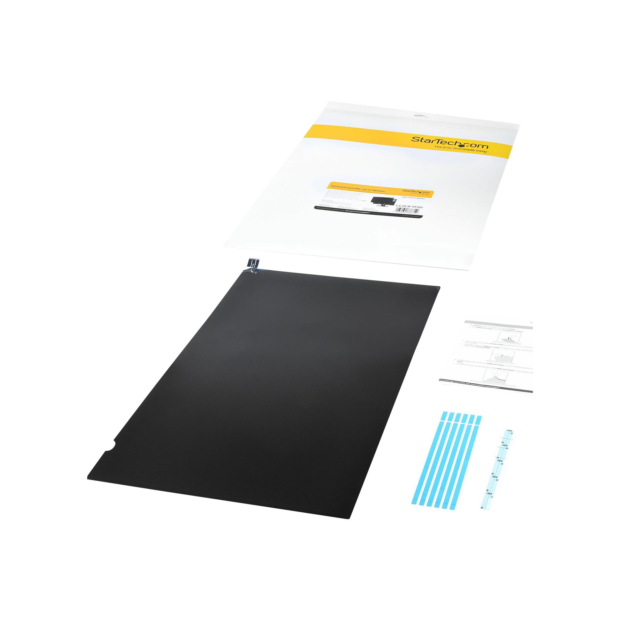 A large main feature product image of Startech Monitor Privacy Screen for 27 inch PC Display - Computer Screen Security Filter - Blue Light Reducing Screen Protector Film - 16:9 WideScreen - Matte/Glossy - +/-30 Degree (PRIVSCNMON27)